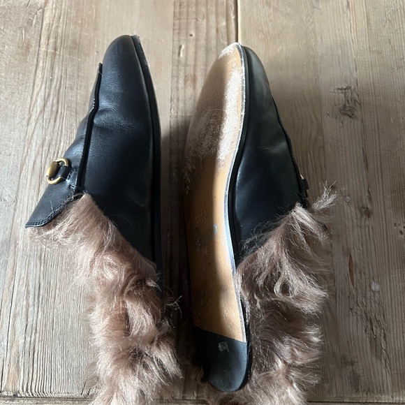 Gucci woman’s black princetown fur sides 100% authentic Mules slipper - Picture 11 of 16